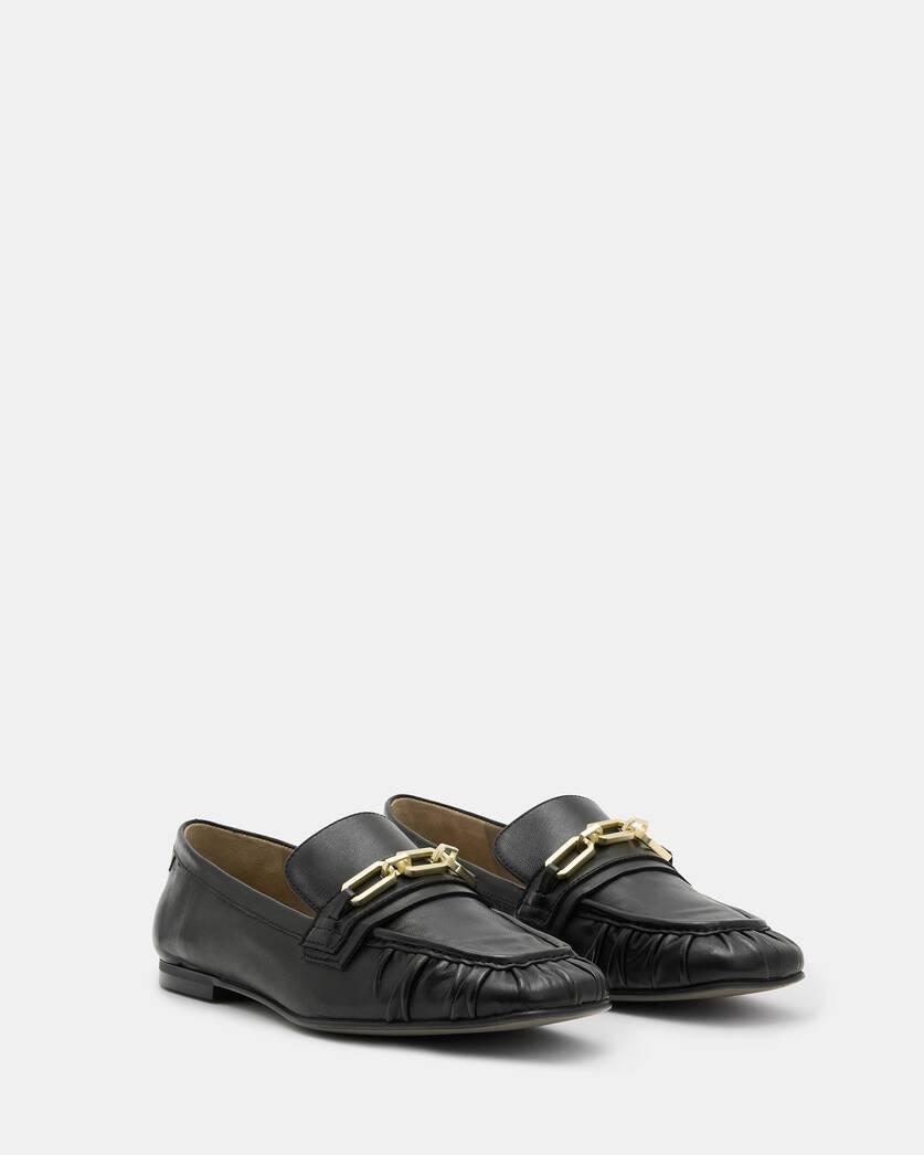 Sapphire Leather Chain Loafer Shoes Product Image