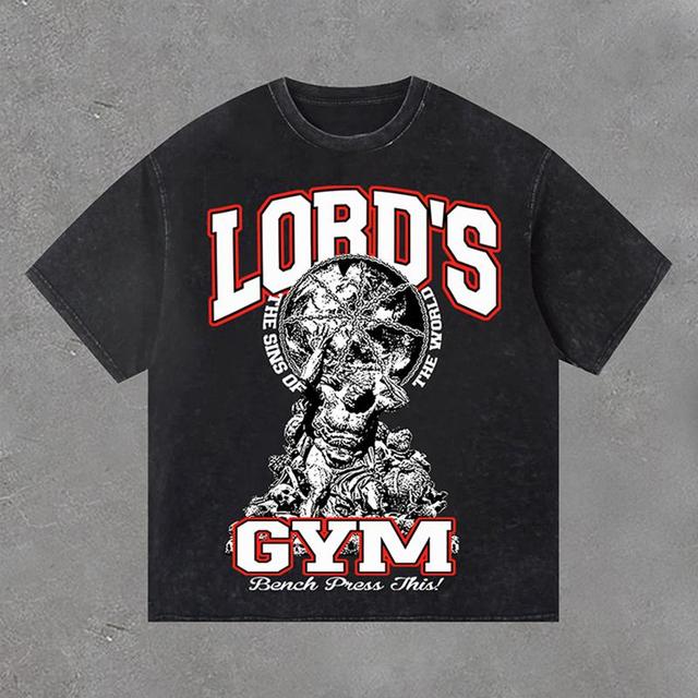 Retro Lord's Gym Print Acid Washed T-Shirt Product Image