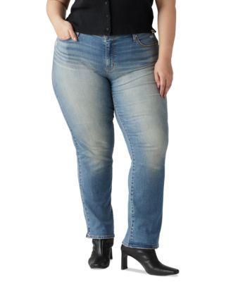 Plus Size Classic Mid-Rise Straight-Leg Jeans Product Image