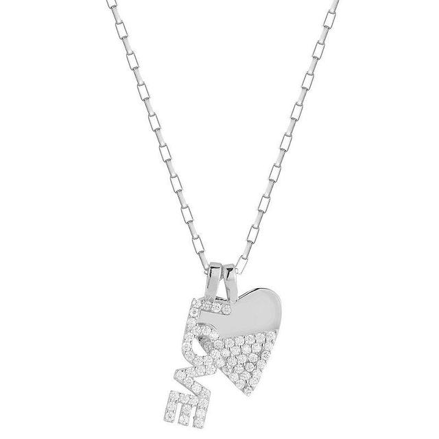 Sunkissed Sterling Cubic Zirconia Love & Heart Pendant Necklace, Womens Multicolor Product Image