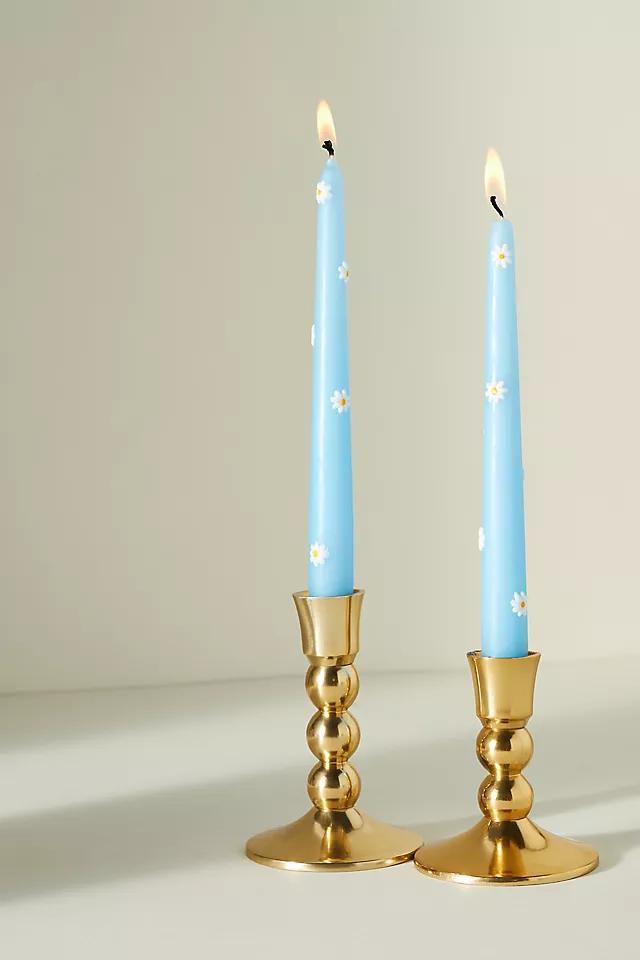 Pressed Daisy Taper Candles, Set of 2 Product Image