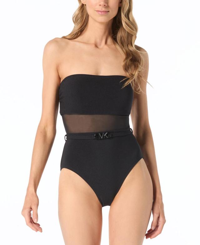 Michael Michael Kors Womens Bandeau Belted One-Piece Swimsuit Product Image