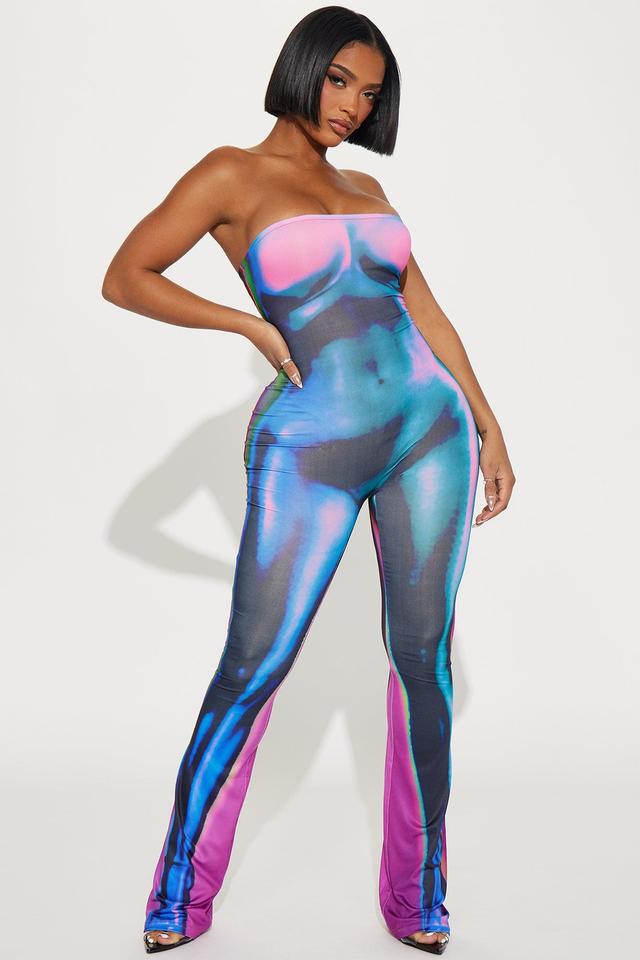 In Between Flings Jumpsuit  - Blue/combo Product Image