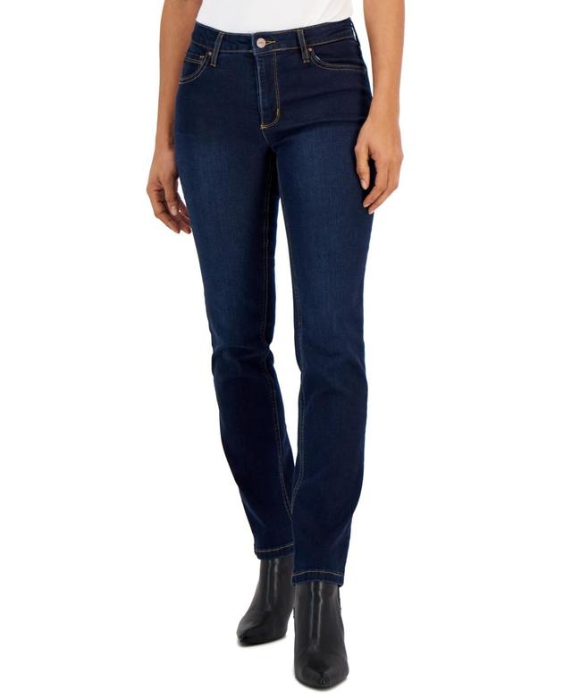 Jones New York Petite Lexington Mid-Rise Straight Jeans Product Image