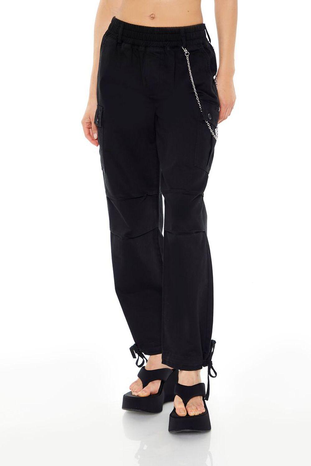 Wallet Chain Tie-Hem Cargo Pants | Forever 21 Product Image