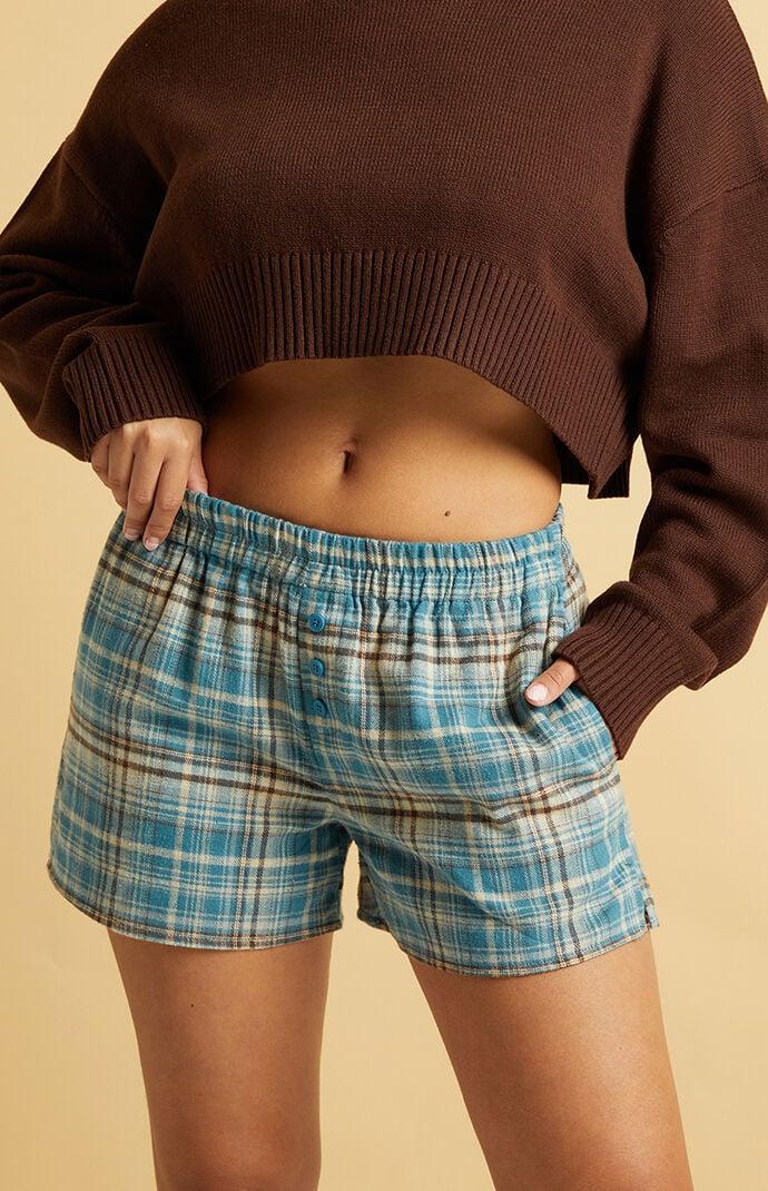 Beverly and Beck Women's Flannel Boxer Shorts - Product Image