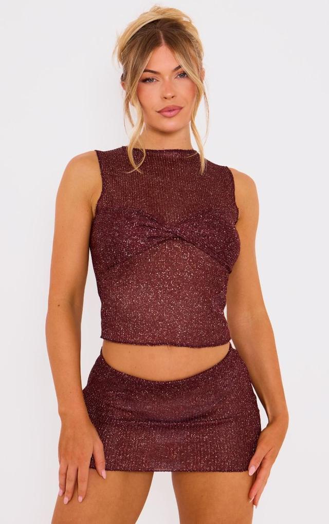 Chocolate Metallic Layered Vest Top Product Image