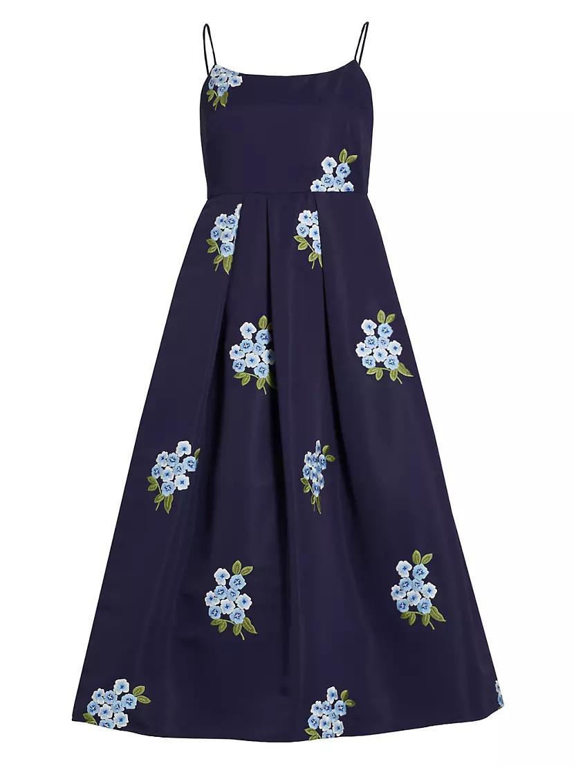 Audra Embroidered-Floral Midi-Dress Product Image