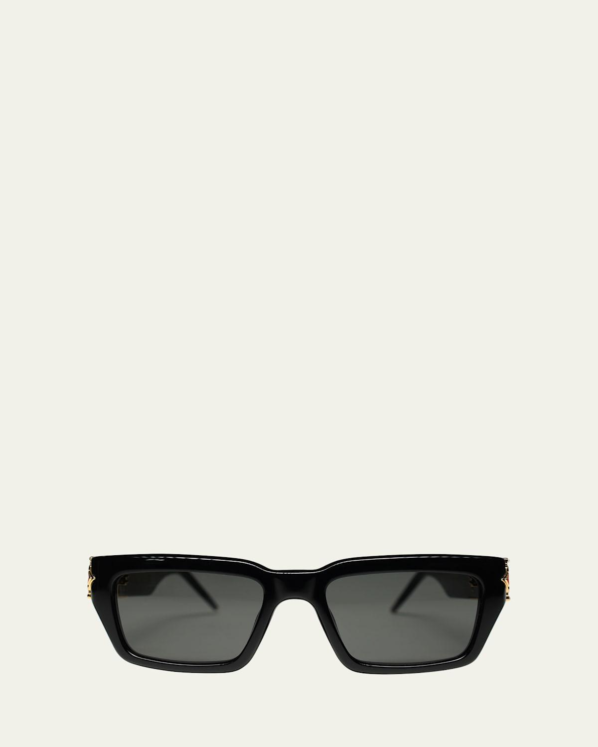 Mens Monogram Plaque Acetate Rectangle Sunglasses Product Image