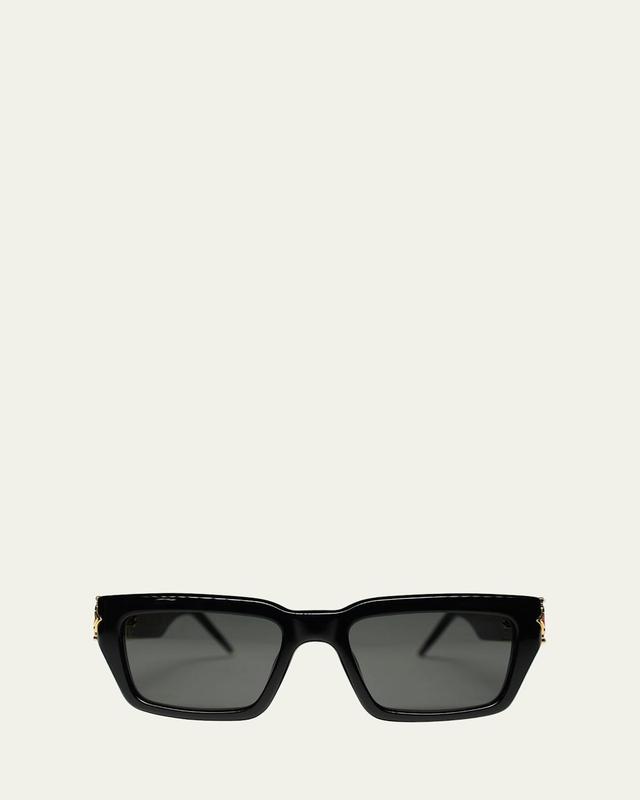 Mens Monogram Plaque Acetate Rectangle Sunglasses Product Image