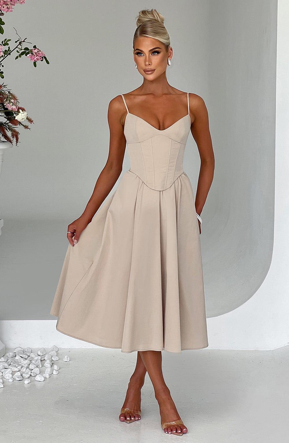 Mariella Midi Dress - Beige Product Image