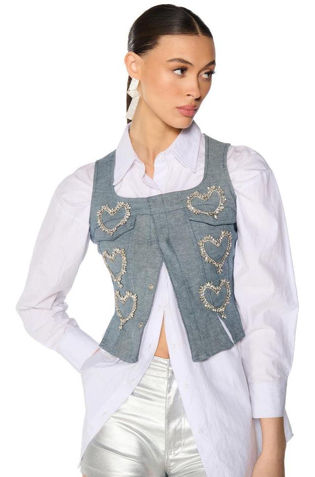 HEART ON DENIM VEST Product Image