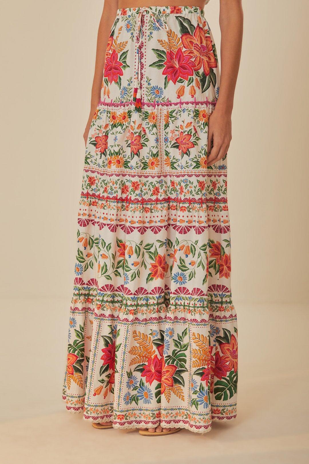 Off-White Bloom Garden Maxi Skirt Product Image