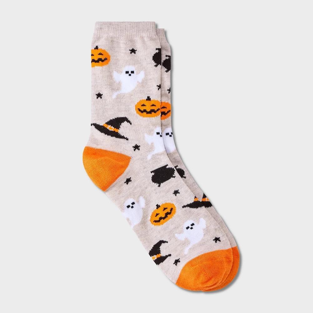 Womens Halloween Icons Crew Socks - Hyde & EEK! Boutique Oatmeal Heather 4-10 Product Image