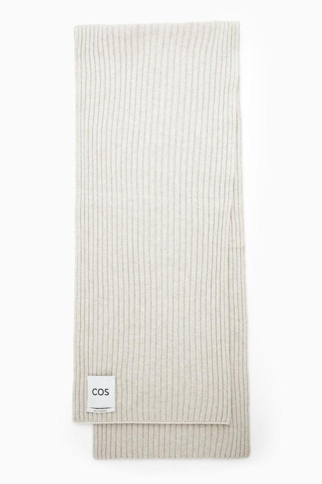 CHUNKY RIBBED PURE CASHMERE SCARF Product Image