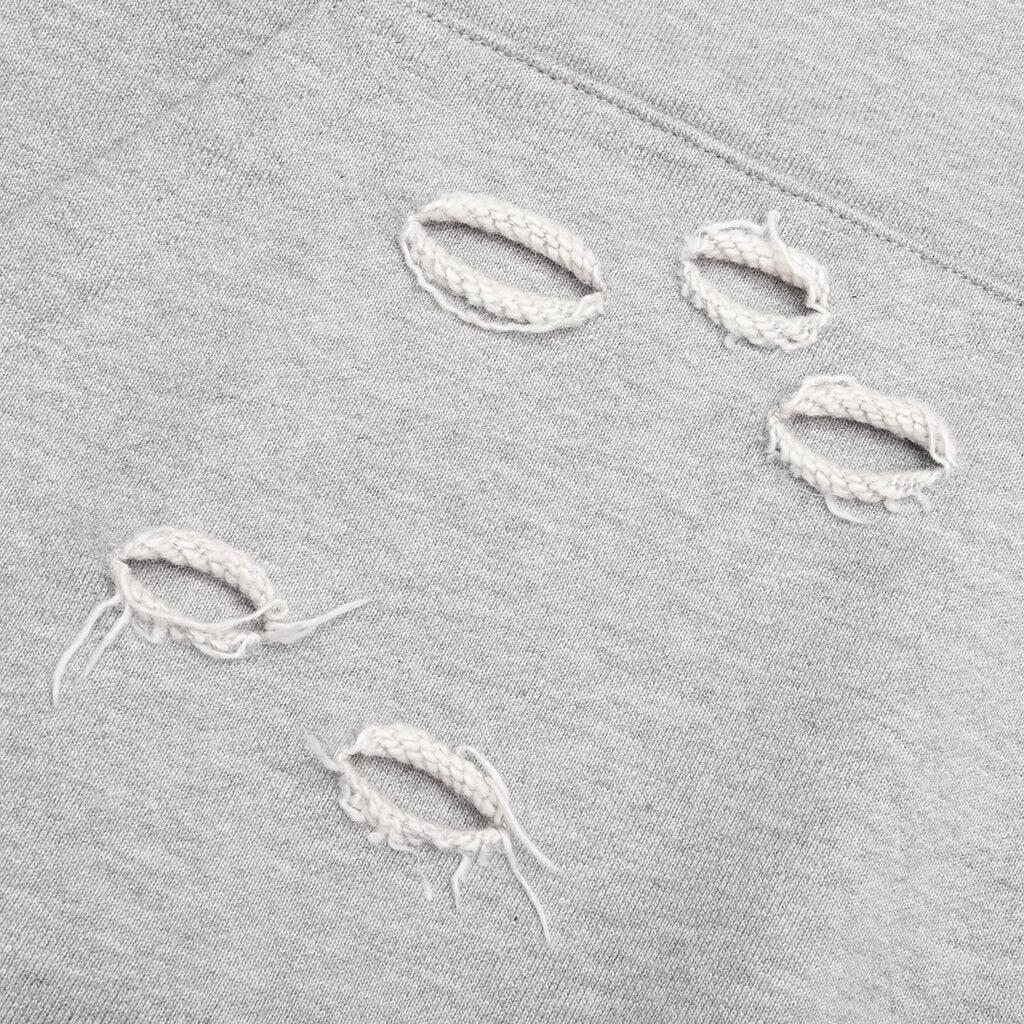 Distressed Hoodie Small Logo - Heather Grey Male Product Image