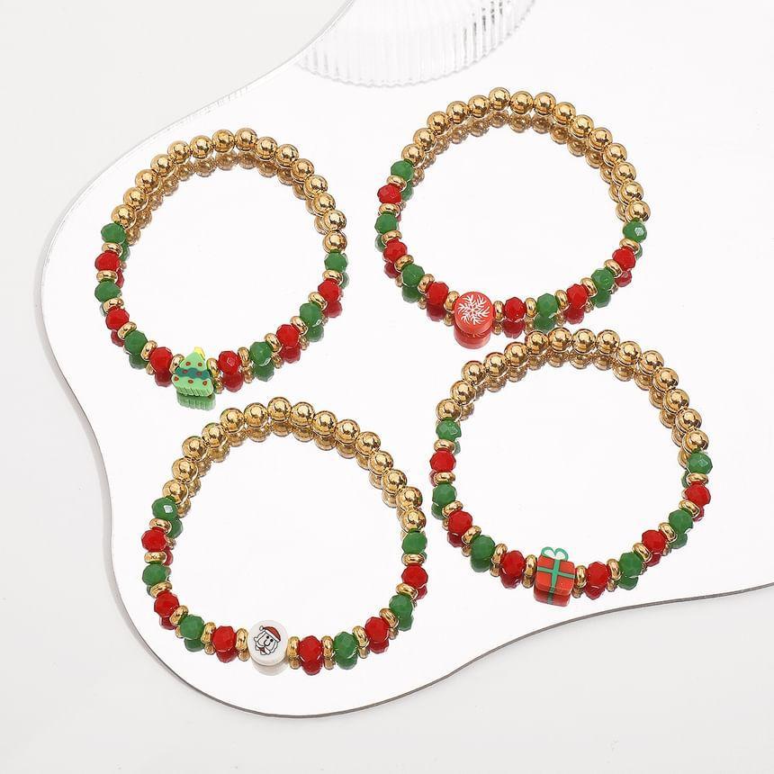 Set of 4: Christmas Beaded Bracelet Product Image