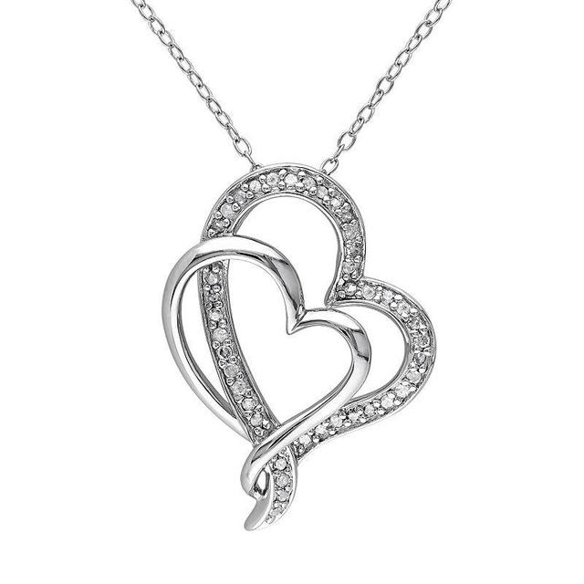 Stella Grace 1/4 Carat T.W. Diamond Sterling Silver Heart Pendant Necklace, Womens White Product Image