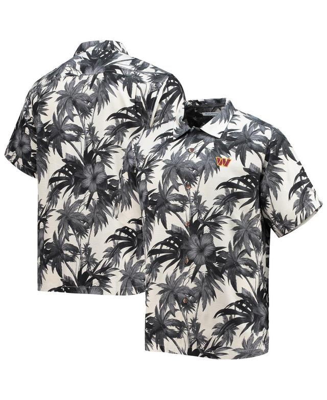 Mens Tommy Bahama Black Washington Commanders Sport Harbor Island Hibiscus Camp Button-Up Shirt Product Image