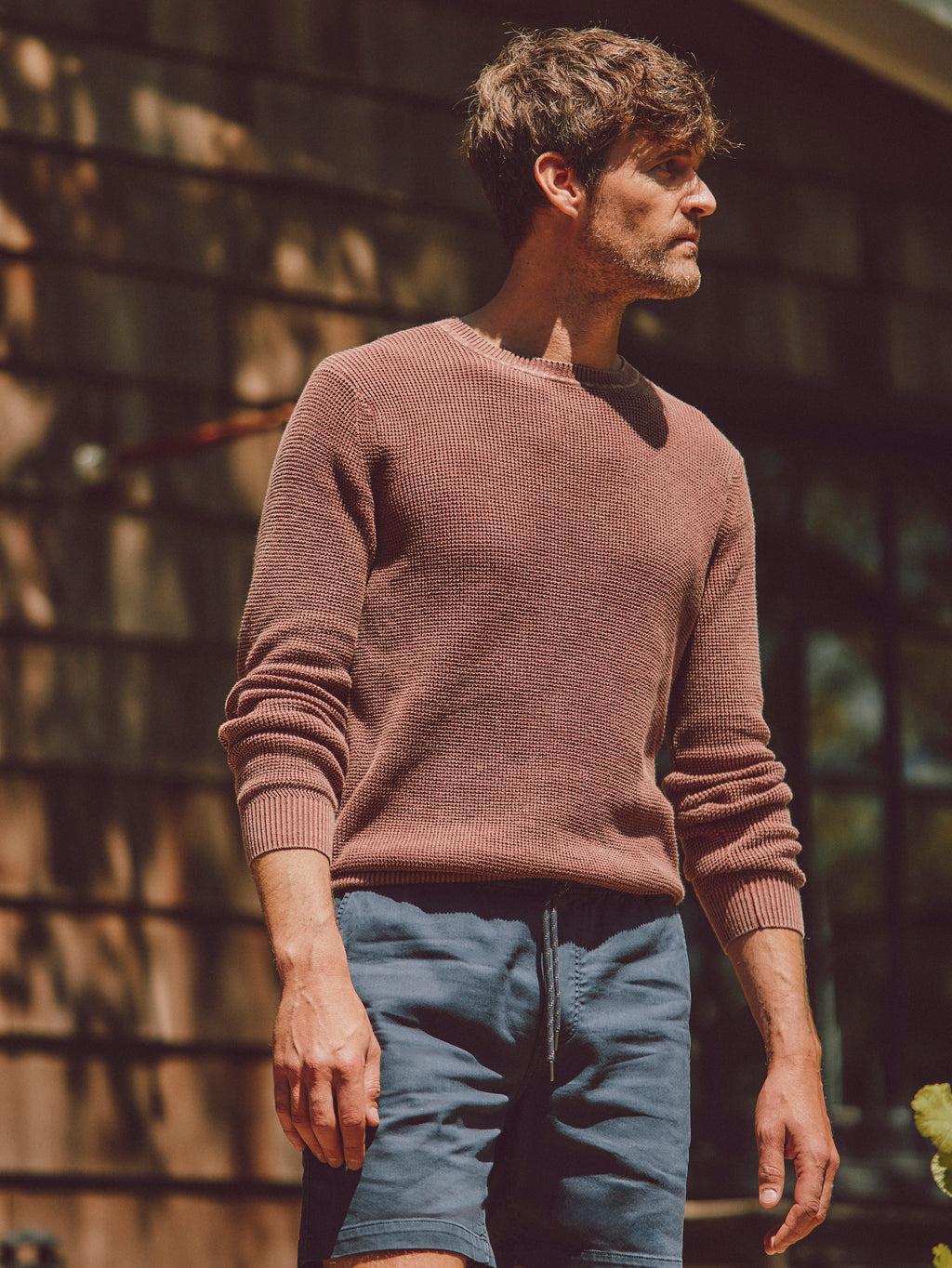 Sunwashed Crewneck Sweater - Plum Wine Product Image