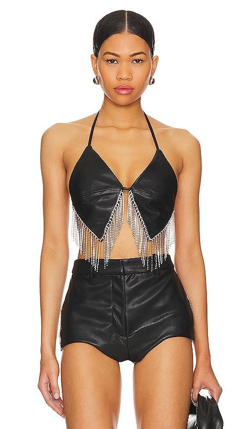 Danica Faux Leather Bra Top Product Image