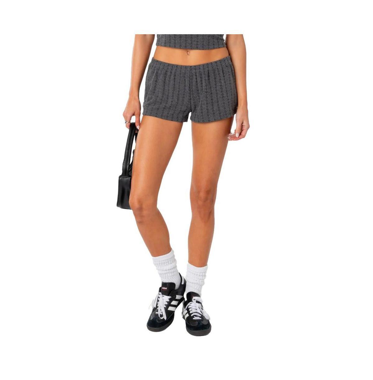 Edikted Womens Irene Low Rise Pointelle Micro Shorts Product Image