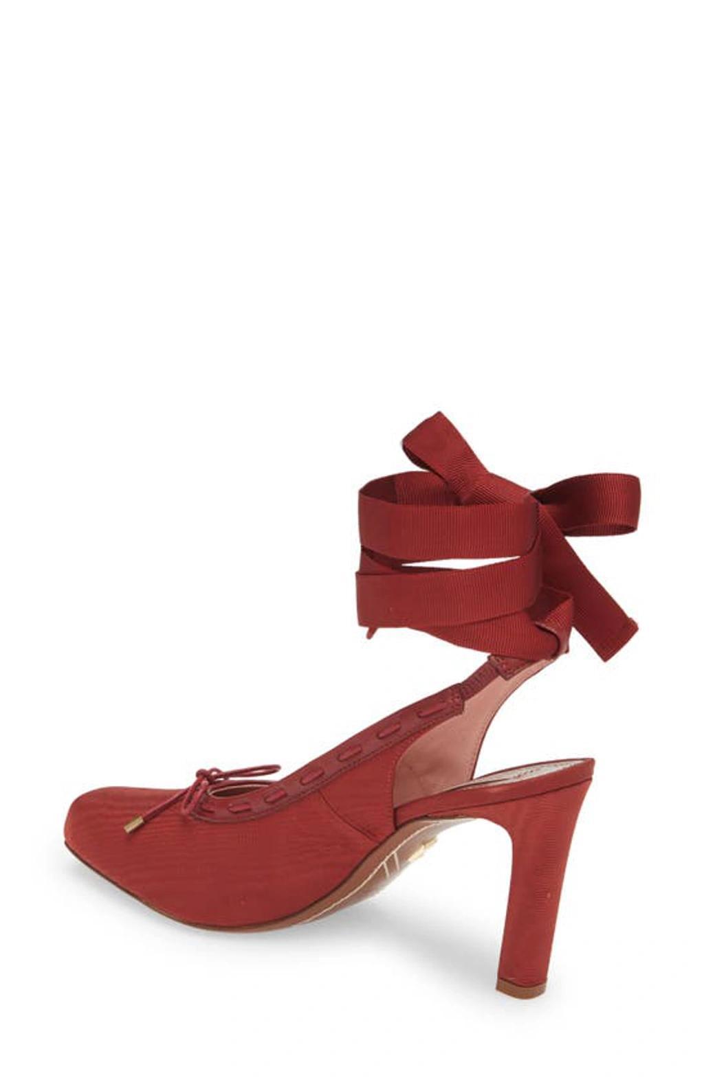 Ankle Tie Pump In Brick Product Image