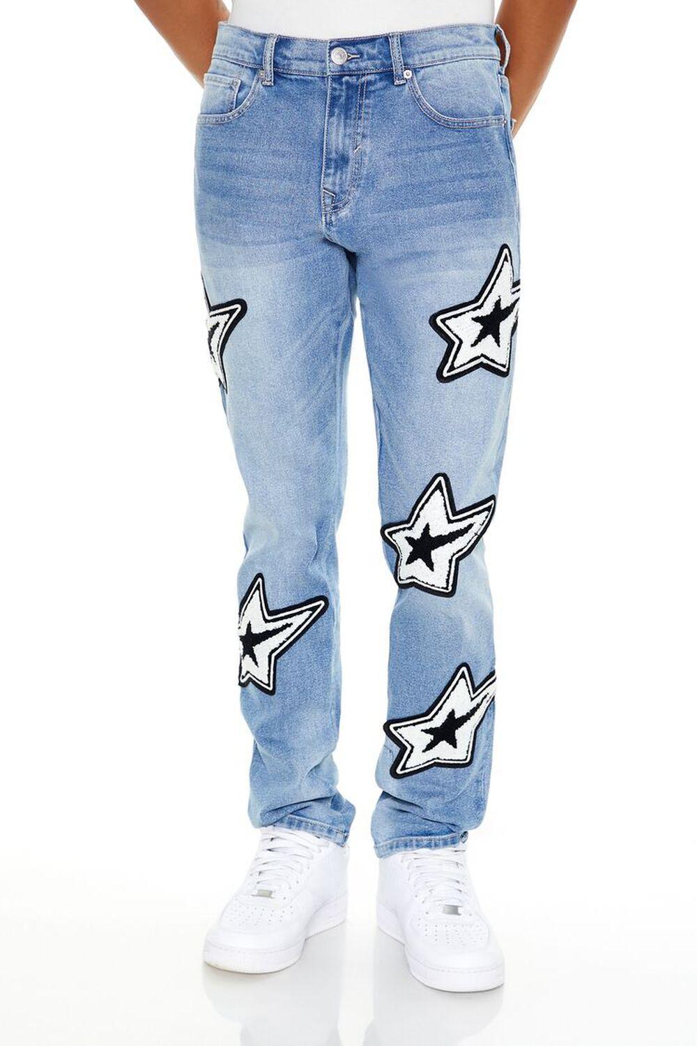 Slim-Fit Star Patch Jeans | Forever 21 Product Image