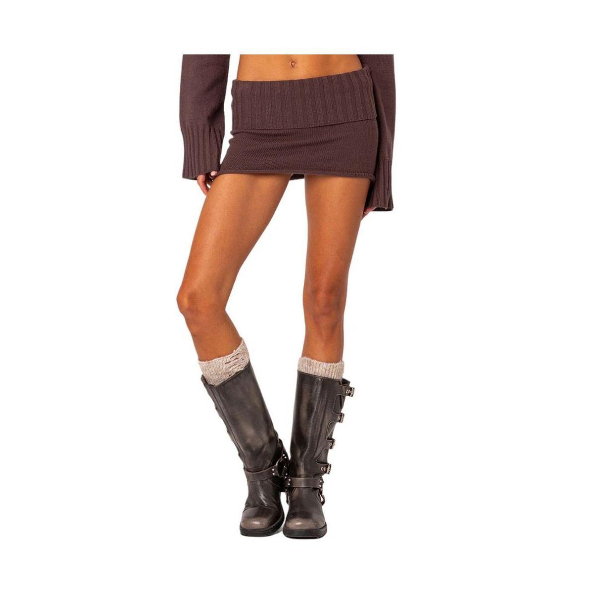 EDIKTED Gino Foldover Knit Miniskirt Product Image