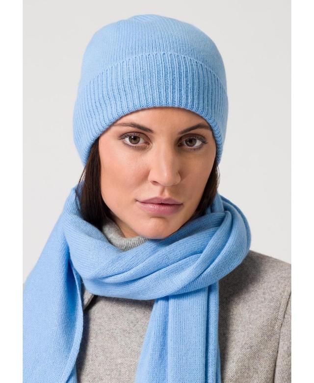 Style Republic 100% Pure Cashmere Womens Ribbed Cuff Beanie Product Image