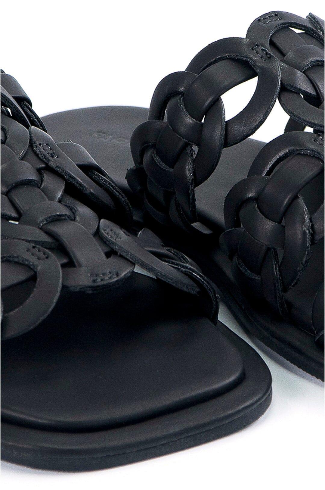 Black Circles Flat Sandal Product Image