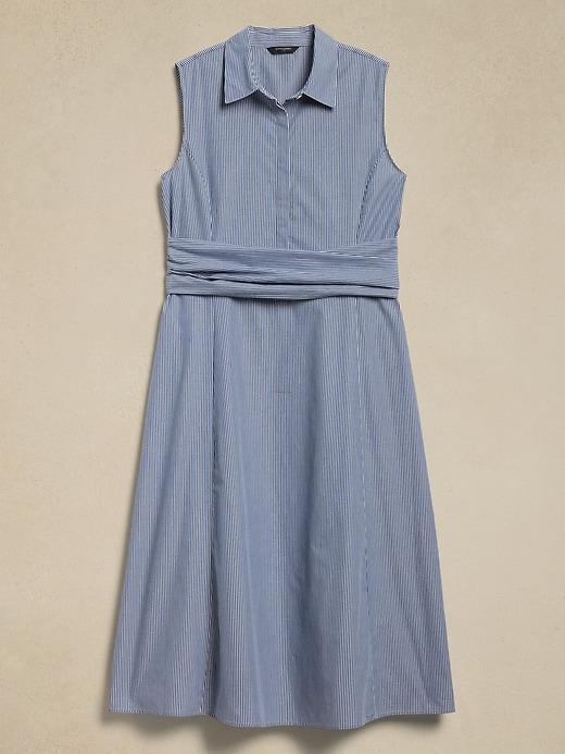 Poplin Cross-Waist Midi Dress Product Image