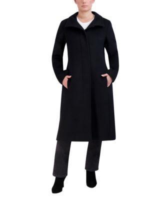 Cole Haan Long Sleeve Button Front Wool Blend Coat Product Image