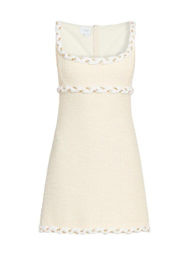 Womens Tweed Braided Sleeveless Minidress Product Image