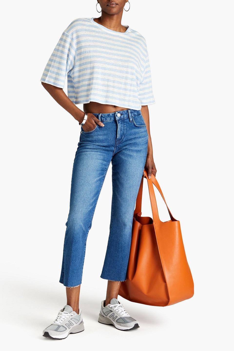 Le Cropped Mini Boot Halbhohe Bootcut-jeans In Mid Denim Product Image