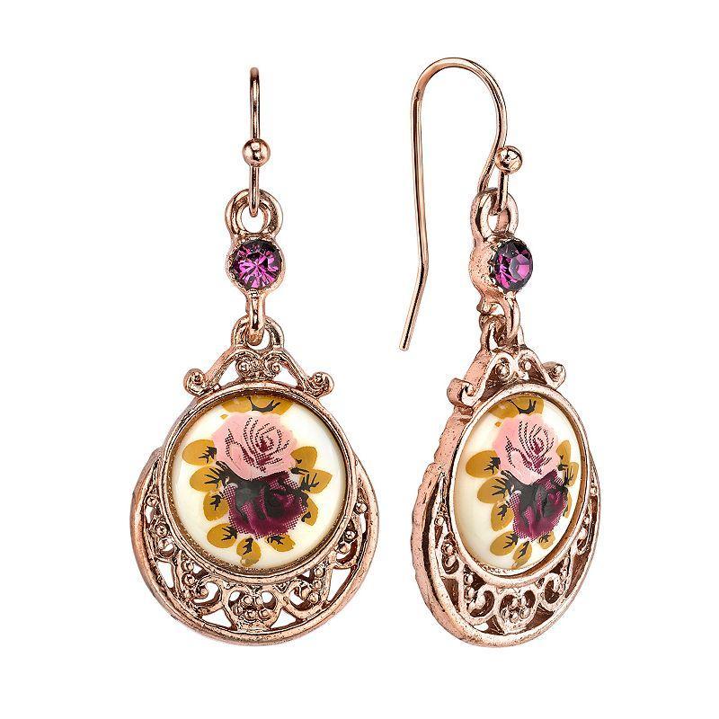 1928 Flower Drop Earrings, Womens, Multicolor Product Image