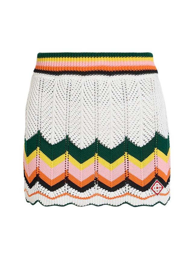 Womens Chevron Crochet Miniskirt Product Image