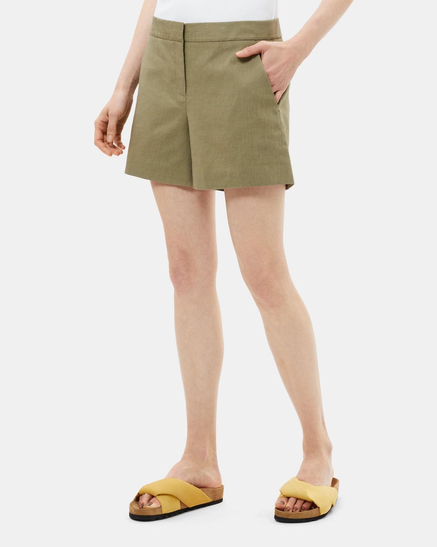 Tailored Short in Linen Blend Mélange Product Image