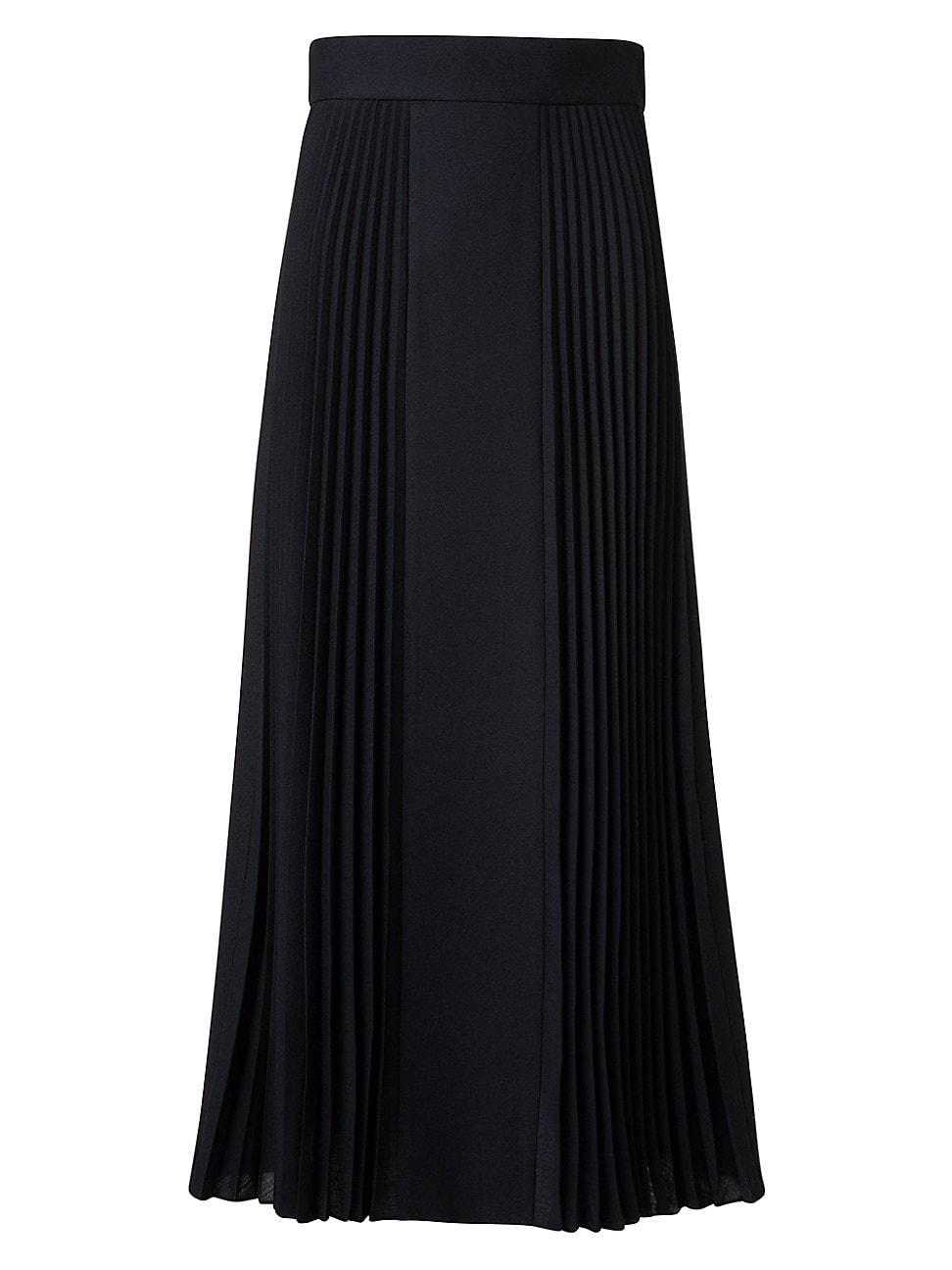 Womens Wool-Blend Pleated Midi-Skirt product image