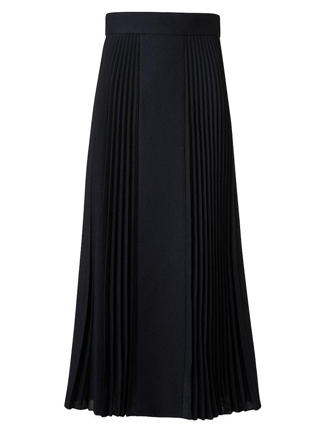 Womens Wool-Blend Pleated Midi-Skirt Product Image