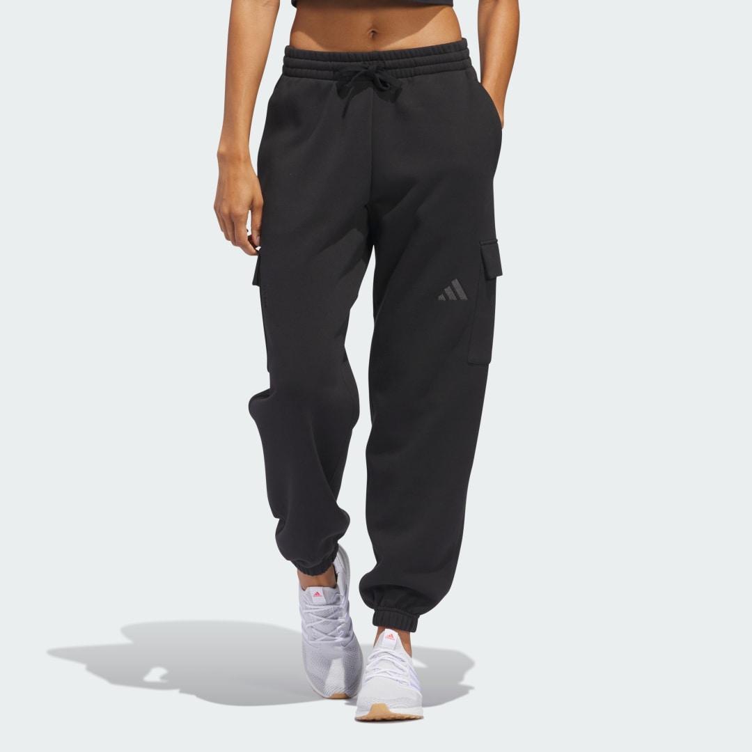 adidas ALL SZN Fleece Cargo Pants Black S Womens Product Image