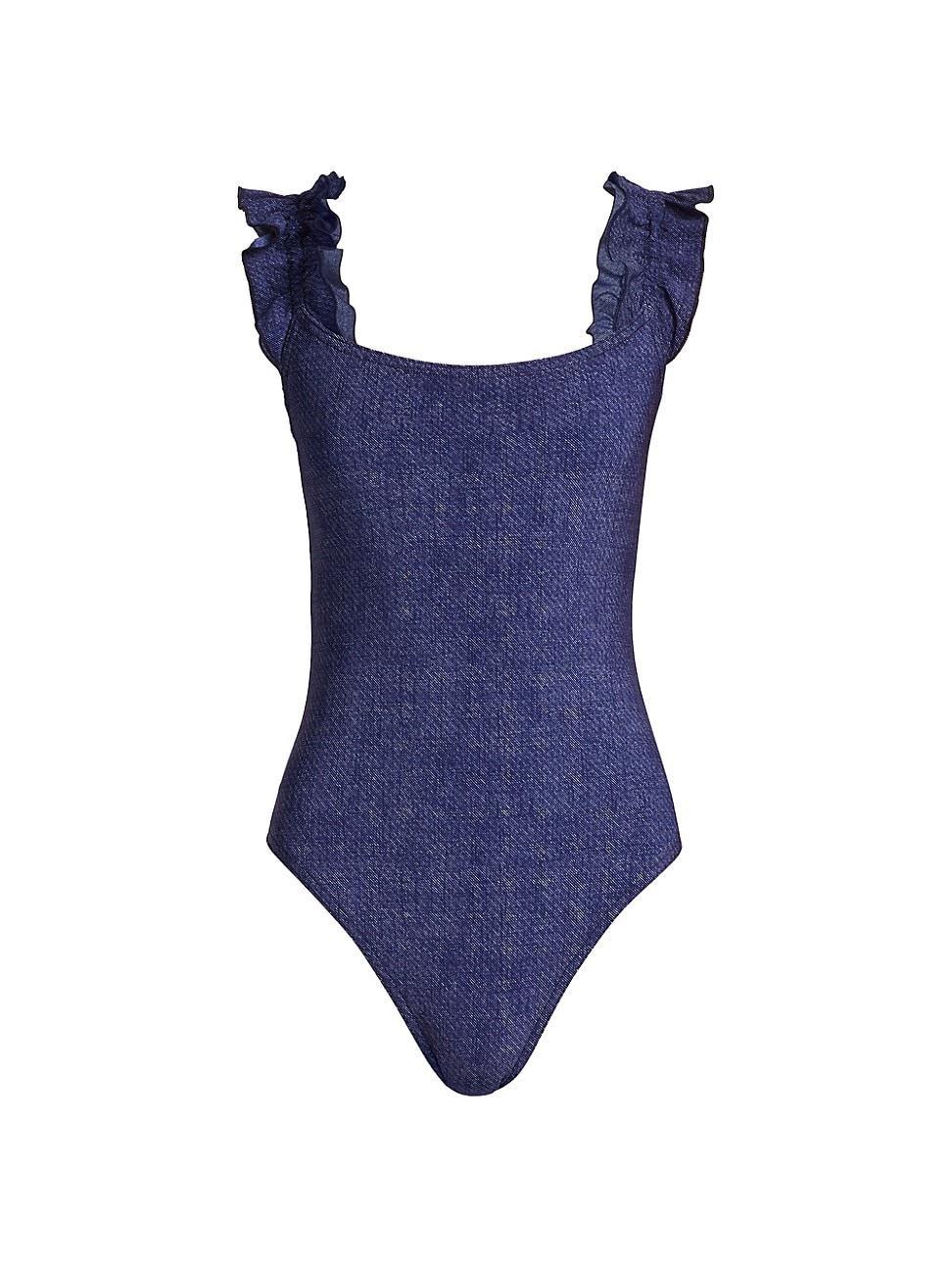 Womens Nori Ruffle One-Piece Swimsuit Product Image