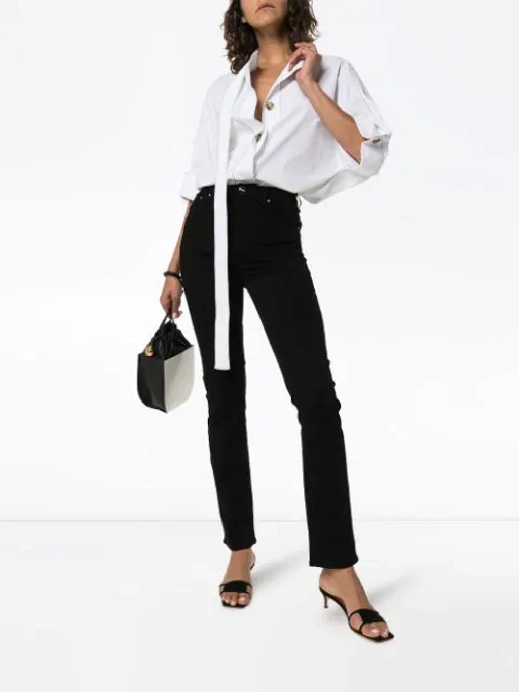 Classic Cut Cropped Straight-leg Jeans In Black Product Image