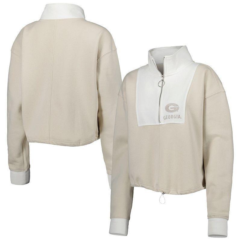 Womens Gameday Couture Tan/White Georgia Bulldogs Color-Block Quarter-Zip Jacket Product Image