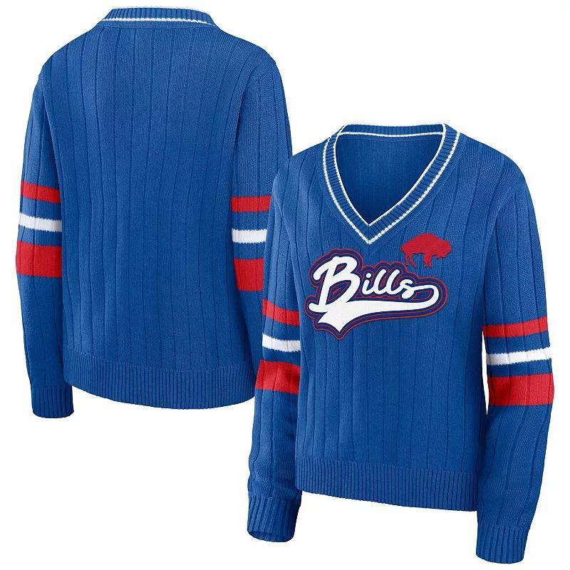 Womens WEAR by Erin Andrews Royal Buffalo Bills Throwback V-Neck Sweater Product Image