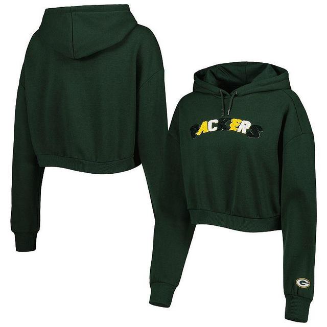 Womens The Wild Collective Bay Packers Cropped Pullover Hoodie Product Image