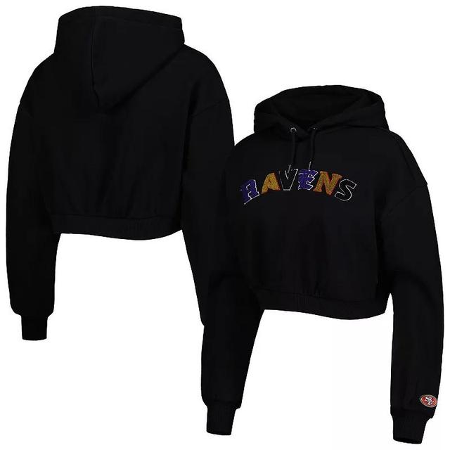 Womens The Wild Collective Baltimore Ravens Cropped Pullover Hoodie Product Image