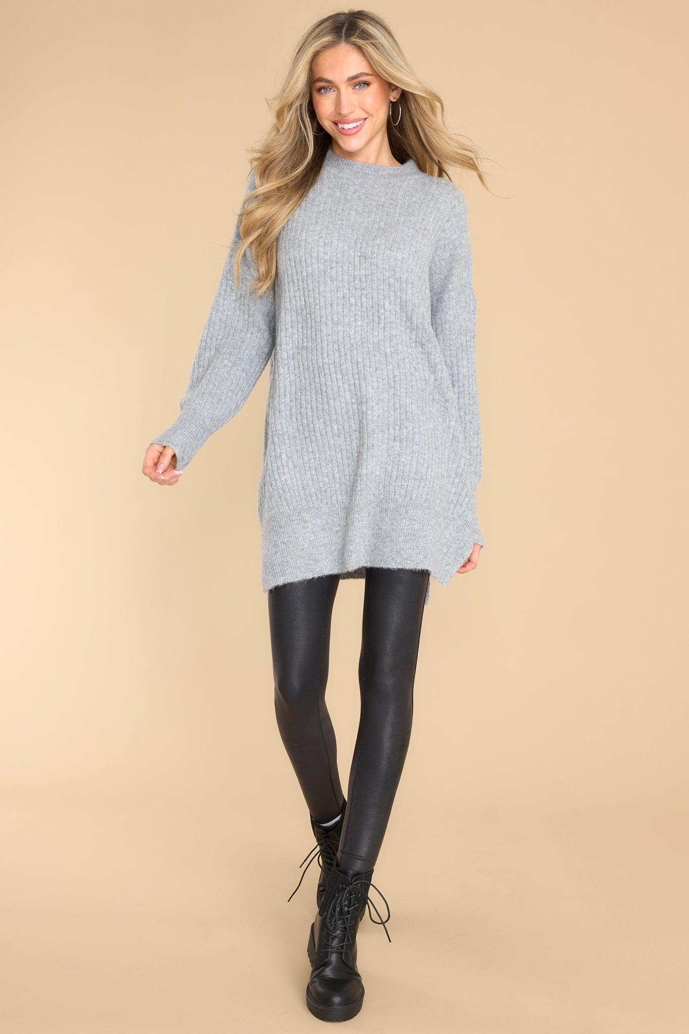 Fireside Flirt Heather Grey Sweater Product Image