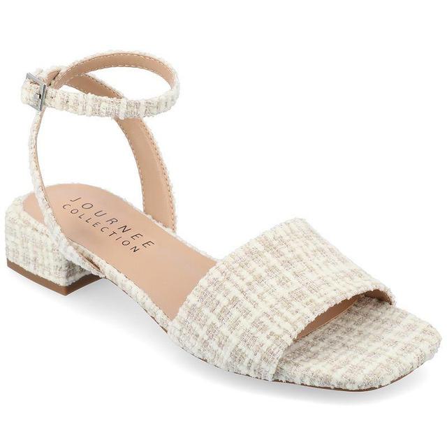 Journee Collection Adleey Womens Tru Comfort Foam Tweed Low Block Heel Sandals Product Image