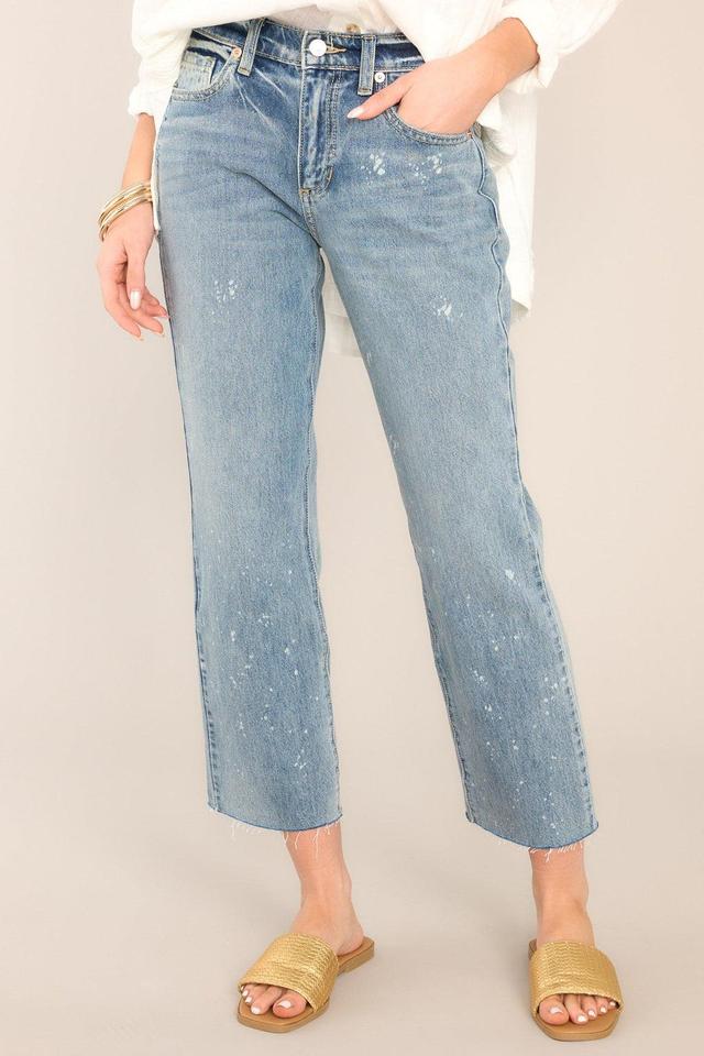 Medium Vintage Wash Mid Rise Cropped Jeans Product Image